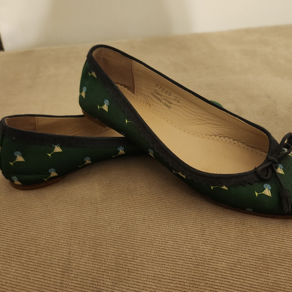 J. Crew Green Flats Elegant Slip-On Shoes